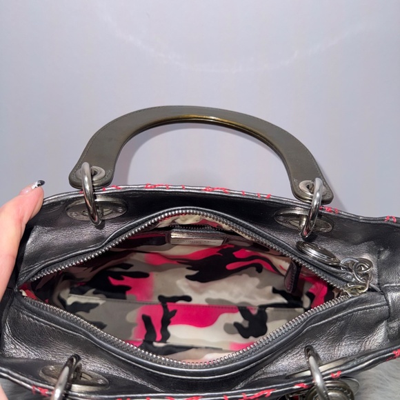 Christian Dior Cannage two-Way Handbag with Pink Stitching~Pre-Loved - Picture 16 of 16